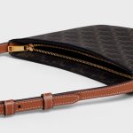 MEDIUM CELINE CROQUE BAG IN TRIOMPHE CANVAS AND CALFSKIN TAN - Image 4